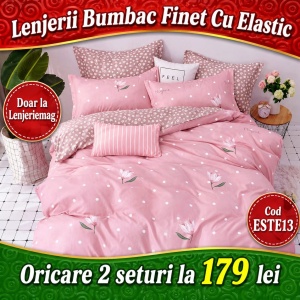 Lenjerie de pat finet 6 piese ESTE13– Oferta 2 la 179 lei