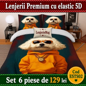 Lenjerie De Pat Finet Premium 6 piese cu elastic 5D ESTS02