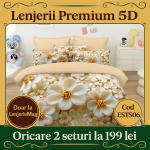 Lenjerie De Pat Finet Premium 6 piese cu elastic 5D ESTS06