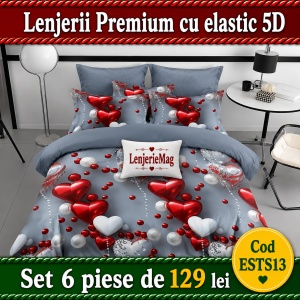 Lenjerie De Pat Finet Premium 6 piese cu elastic 5D ESTS13