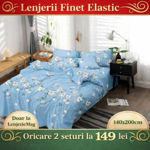 Set Lenjerie cu Elastic Finet Gros 140X200 SKE58