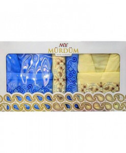 Set Prosoape si Halate din Bumbac 6 Piese, My Murdum, MYM6-04-galben-albastru