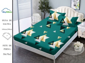 HUSA DE PAT CU ELASTIC CU 2 FETE DE PERNA 160x200cm SKYN10