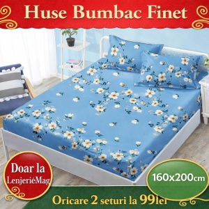 HUSA DE PAT CU ELASTIC CU 2 FETE DE PERNA 160x200cm SKYN22