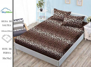 HUSA DE PAT CU ELASTIC CU 2 FETE DE PERNA 180X200 CM SKYH18 - Img 2