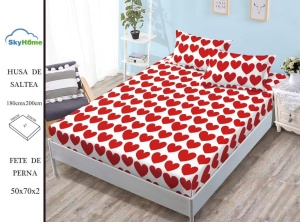 HUSA DE PAT CU ELASTIC CU 2 FETE DE PERNA 180x200cm SKYH52 - Img 2