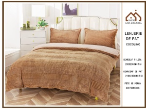 Lenjerie Cocolino 4 piese Cearceaf Classic Model Bej PITC17