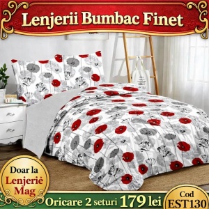 Lenjerie de pat finet 6 piese EST130– Oferta 2 la 179 lei