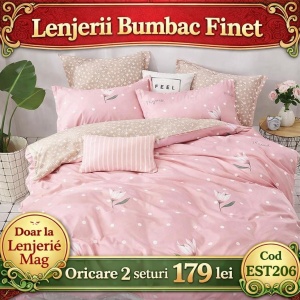 Lenjerie de pat finet 6 piese EST206– Oferta 2 la 179 lei