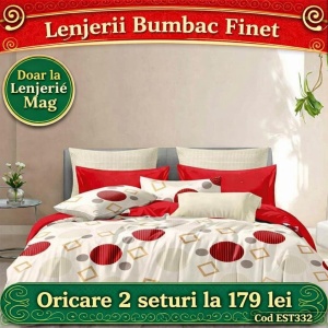 Lenjerie de pat finet 6 piese EST332– Oferta 2 la 179 lei