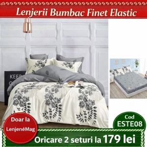 Lenjerie de pat finet 6 piese ESTE08– Oferta 2 la 179 lei