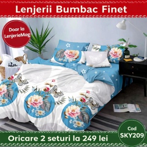 Lenjerie de pat finet 6 piese SKY209 – Oferta 3 la 249 lei