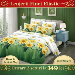 Set Lenjerie cu Elastic Finet Gros 140X200 SKE48