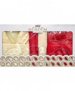 Set Prosoape si Halate din Bumbac 6 Piese, My Murdum, MYM6-05 Galben-rosu
