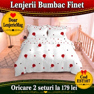 Lenjerie de pat finet 6 piese EST107– Oferta 2 la 179 lei