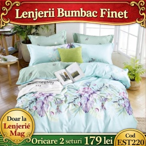Lenjerie de pat finet 6 piese EST220– Oferta 2 la 179 lei