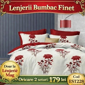 Lenjerie de pat finet 6 piese EST228– Oferta 2 la 179 lei