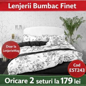 Lenjerie de pat finet 6 piese EST243– Oferta 2 la 179 lei