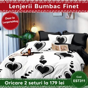 Lenjerie de pat finet 6 piese EST311– Oferta 2 la 179 lei