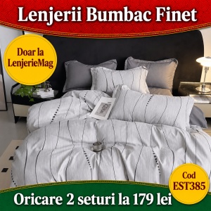 Lenjerie de pat finet 6 piese EST385 – Oferta 2 la 179 lei