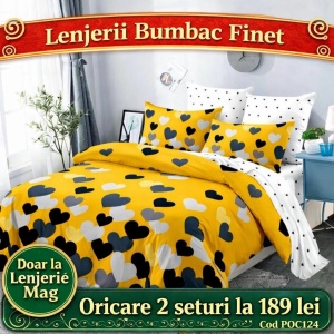 Lenjerie de pat finet 6 piese POC124– Oferta 2 la 189 lei