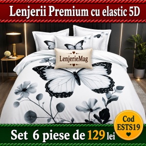 Lenjerie De Pat Finet Premium 6 piese cu elastic 5D ESTS19