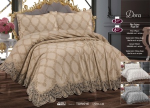 Set Cuvertură Pat Dora – Chenille Pique Premium – 6 Piese AHC07