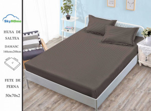 HUSA DE PAT CU ELASTIC CU 2 FETE DE PERNA 160X200 Damasc SHK17