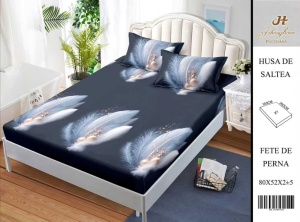 HUSA DE PAT CU ELASTIC CU 2 FETE DE PERNA 160x200cm SHA57