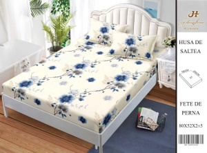 HUSA DE PAT CU ELASTIC CU 2 FETE DE PERNA 160x200cm SHA67