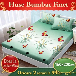 HUSA DE PAT CU ELASTIC CU 2 FETE DE PERNA 160x200cm SKYN17