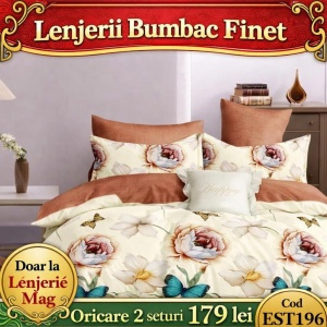 Lenjerie de pat finet 6 piese EST196– Oferta 2 la 179 lei