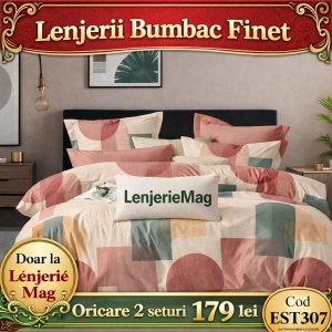 Lenjerie de pat finet 6 piese EST307– Oferta 2 la 179 lei