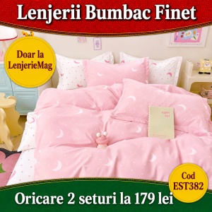 Lenjerie de pat finet 6 piese EST382 – Oferta 2 la 179 lei
