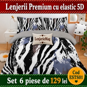 Lenjerie De Pat Finet Premium 6 piese cu elastic 5D ESTS01