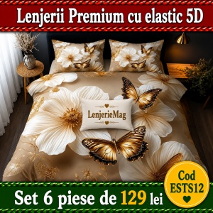 Lenjerie De Pat Finet Premium 6 piese cu elastic 5D ESTS12