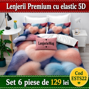 Lenjerie De Pat Finet Premium 6 piese cu elastic 5D ESTS22