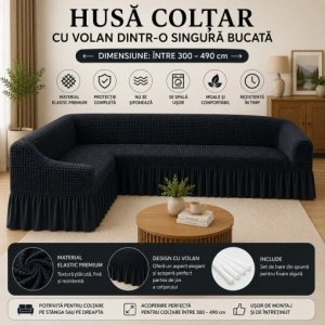 Husa Canapea Tip Coltar Diverse Cenusiu