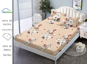 HUSA DE PAT CU ELASTIC CU 2 FETE DE PERNA 160x200cm SKYN13