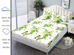 HUSA DE PAT CU ELASTIC CU 2 FETE DE PERNA 180x200cm SKYH36 - Img 2