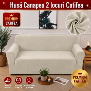 Husa Elastica Pentru Canapea 2 locuri Alb Murdar SCA13