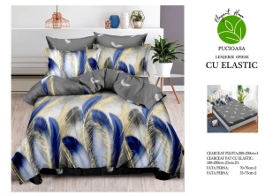 Lenjerie de pat finet 6 piese cu Elastic ST69 - Img 2