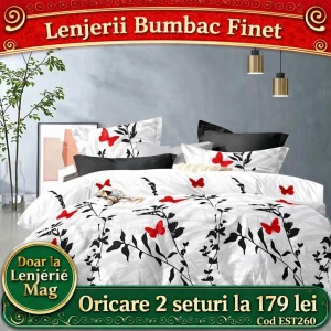 Lenjerie de pat finet 6 piese EST260– Oferta 2 la 179 lei