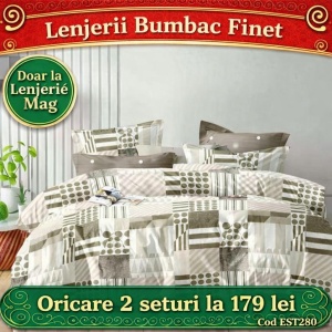 Lenjerie de pat finet 6 piese EST280– Oferta 2 la 179 lei