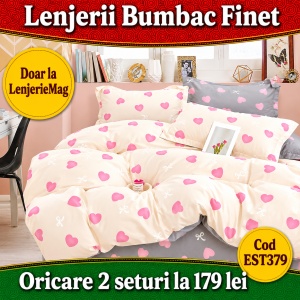 Lenjerie de pat finet 6 piese EST379 – Oferta 2 la 179 lei