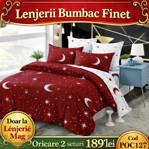 Lenjerie de pat finet 6 piese POC127– Oferta 2 la 189 lei
