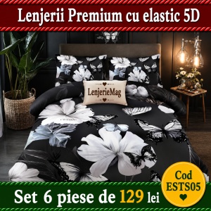 Lenjerie De Pat Finet Premium 6 piese cu elastic 5D ESTS04
