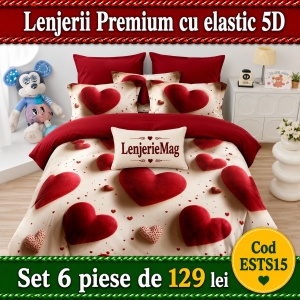 Lenjerie De Pat Finet Premium 6 piese cu elastic 5D ESTS15