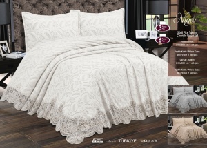 Set Cuvertură Pat Nigar – Chenille Pique Premium – 6 Piese AHC04