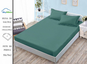 HUSA DE PAT CU ELASTIC CU 2 FETE DE PERNA 160X200 Damasc SHK19